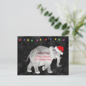 Kerst Wit Olifant Cadeau Uitwisseling Feest Briefkaart (Staand voorkant)