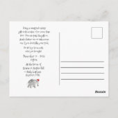 Kerst Wit Olifant Cadeau Uitwisseling Feest Briefkaart (Achterkant)