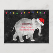 Kerst Wit Olifant Cadeau Uitwisseling Feest Briefkaart (Voorkant)