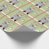 Kerst Wit-Olifant Feest Cadeaupapier (Hoek)