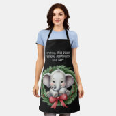 Kerst Wit-Olifant Grap Geschenk Schort (Gedragen)