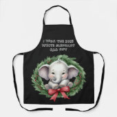 Kerst Wit-Olifant Grap Geschenk Schort (Voorkant)