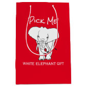 Kerst Wit Olifant Pak Me Geschenk Uitwisseling Medium Cadeauzakje (Voorkant)