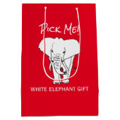 Kerst Wit Olifant Pak Me Geschenk Uitwisseling Medium Cadeauzakje (Achterkant)