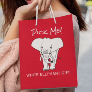 Kerst Wit Olifant Pak Me Geschenk Uitwisseling Medium Cadeauzakje