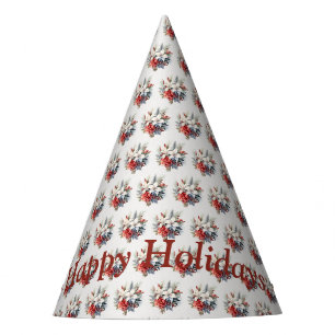 Kerst Wit Rode Bloemen Vakantie Elegant Feesthoedjes
