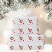 Kerst wit rood foto vreugde cadeaupapier