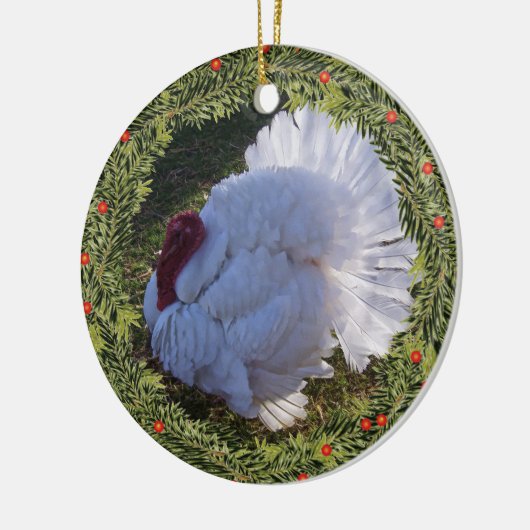 Kerst Wit Turkije Tom Keramisch Ornament (Links)