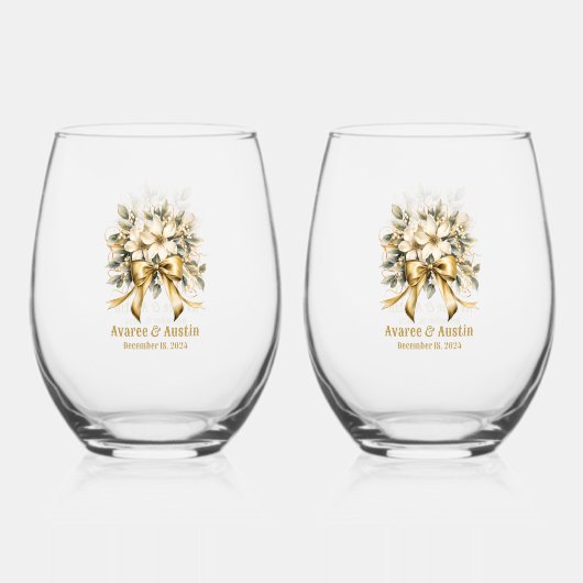 Kerst Wit Winterberry uitnodiging Wijnglas Zonder Voet (Voorkant)