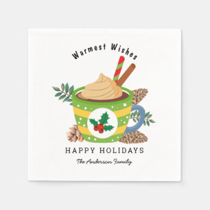 Kerst Wit-wit met warme chocolade Servet