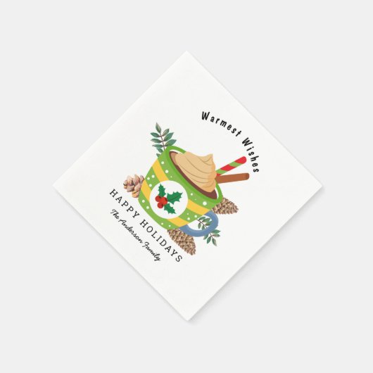 Kerst Wit-wit met warme chocolade Servet (Hoek)