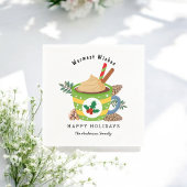 Kerst Wit-wit met warme chocolade Servet