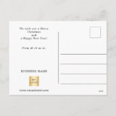Kerst witgouden kerstbal bedrijfsfoto logo feestdagenkaart (Achterkant)