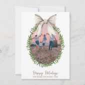 Kerst Witte Boog Coquette Krans Foto Feestdagenkaart (Voorkant)