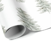 Kerst Witte Groene Bomen Cadeaupapier (Rol Hoek)