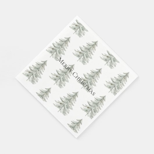 Kerst Witte Groene Bomen Servet (Hoek)