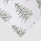 Kerst Witte Groene Bomen Tissuepapier (Detail)