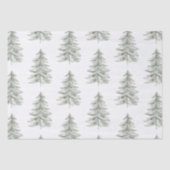 Kerst Witte Groene Bomen Tissuepapier (Voorkant)
