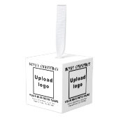 Kerst-witte kubusversiering decoratie (Voorkant hoekig)