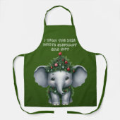 Kerst Witte Olifant Gag Gift Schort (Voorkant)