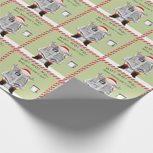 Kerst Witte Olifant Party Cadeaupapier (Hoek)