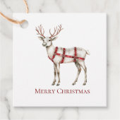 Kerst Witte Pepermunt Herten Bedankjes Labels (Voorkant)