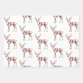 Kerst Witte Pepermunt Herten Inpakpapier Vel (Voorkant 3)