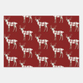 Kerst Witte Pepermunt Herten Inpakpapier Vel (Voorkant 2)