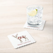 Kerst Witte Pepermunt Herten Kartonnen Onderzetters (Insitu)