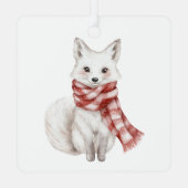 Kerst Witte Pepermunt Herten Metalen Ornament (Achterkant)