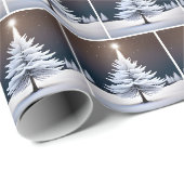 Kerst witte pijnboom en ster cadeaupapier (Rol Hoek)