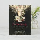 Kerst Witte Poinsettia Holly Berry Kerstmis Kaart (Staand voorkant)