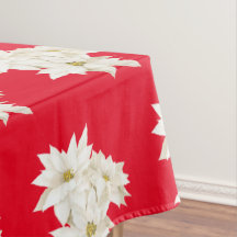 Kerst witte Poinsettia Tafelkleed