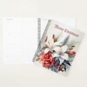 Kerst Witte Rode Bloemen Feestdagen Elegant Planner (Display)