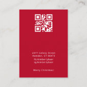 Kerst Witte Rode Oorbel QR Code Display Visitekaartje (Achterkant)