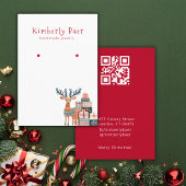 Kerst Witte Rode Oorbel QR Code Display Visitekaartje
