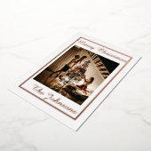 Kerst Witte Roos Goud Eenvoudige Moderne Foto Folie Feestdagenkaart (Gedraaid)