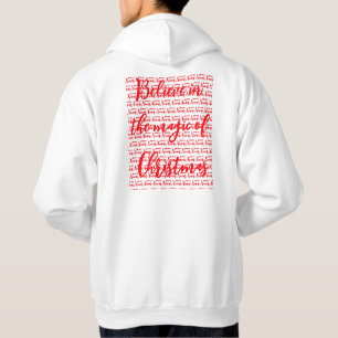 Kerst witte sjabloon bedrukt x 2 kanten voor manne hoodie