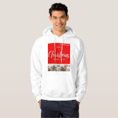 Kerst witte sjabloon bedrukt x 2 kanten voor manne hoodie (Voorkant volledig)