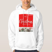 Kerst witte sjabloon bedrukt x 2 kanten voor manne hoodie (Voorkant)