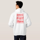 Kerst witte sjabloon bedrukt x 2 kanten voor manne hoodie (Achterkant volledig)