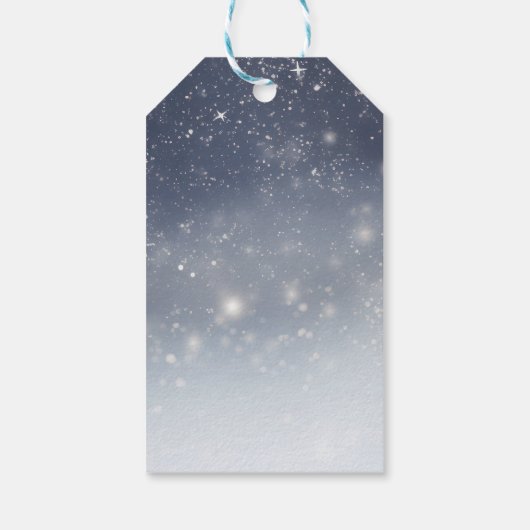 Kerst Witte Sneeuwvlok Cadeaulabel (Achterkant)