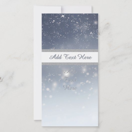 Kerst Witte Sneeuwvlokken Feestdagenkaart (Voorkant)