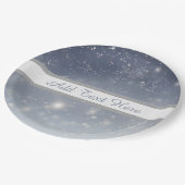 Kerst witte sneeuwvlokken papieren bordje (Gekanteld)