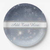 Kerst witte sneeuwvlokken papieren bordje (Voorkant)