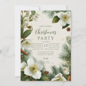 Kerst Witte Winter Bloemen Kaart (Voorkant)