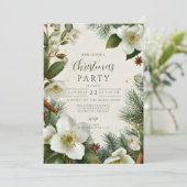 Kerst Witte Winter Bloemen Kaart (Staand voorkant)