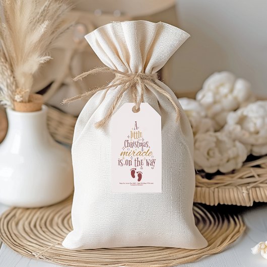 Kerst wonder zwangerschap aankondiging cadeaulabel