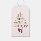 Kerst wonder zwangerschap aankondiging cadeaulabel (Voorkant)