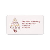 Kerst wonder zwangerschap aankondiging etiket (Voorkant)